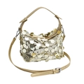 Borsa moda con paillettes dorate a grandi dischi metallici e tracolla regolabile - Oro