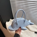 Borsa a tracolla creativa a forma di balena in PU azzurro con cerniera dorata - A mano (Senza Catena) / Blu