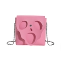 Pink Scream ghostface crossbody bag with hollowed-out design and silver chain strap - Pink
