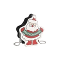 Christmas Santa Claus crossbody bag with metal chain strap and festive text print - Black