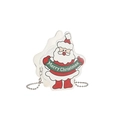 Santa Claus shaped crossbody bag with silver ball chain and Merry Christmas print - White