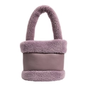 Sac à main en fausse fourrure lavande et cuir avec une texture hivernale élégante - Violet