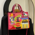 Sac à main mexicain rose fuchsia avec broderies culturelles et texture crocodile - Rose Bonbon