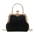 Retro schwarze Clutch mit Goldrahmen und Pinienzapfen-Verschluss für elegante Partys - Schwarz