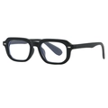 Occhiali anti-luce blu con montatura quadrata nera opaca e borchie in metallo argento - Nero Lucido Anti-luce Blu (C09)