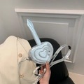 Mini-Herz-Tasche in Silber-Optik mit stylischem Langgriff und Schulterriemen - Silber