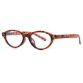Vintage oval tortoiseshell blue light blocking glasses with stylish silver rivet details - Anti blue light / Tortoise Frame