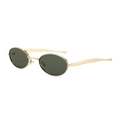 Lunettes de soleil ovales vintage avec monture dorée et verres vert foncé pour hommes - Monture Or Vert