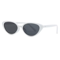Lunettes de soleil rétro œil-de-chat à monture blanche et verres foncés - Monture Blanche Verres Gris