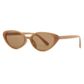 Lunettes de soleil œil-de-chat vintage avec monture marron thé translucide - Thé Gelée