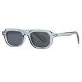 Rectangle sunglasses with transparent light blue frame and dark grey lenses style CV3818 - Transparent Grey Frame Grey Lens