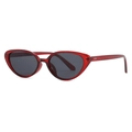 Lunettes de soleil œil de chat rétro avec monture rouge translucide et verres noirs - Monture Rouge Vin / Verres Gris