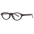 Retro oval dark wine red eyeglasses with silver rivets and blue light blocking lenses - Anti blue light / Jujube Red Frame