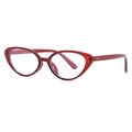 Occhiali cat-eye retrò con montatura rossa traslucida e lenti anti-luce blu - C11 Rosso Vino Anti-Luce Blu