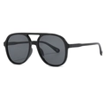 Lunettes de soleil aviateur noires avec monture oversize et structure à double pont - C01 Noir / Gris Complet