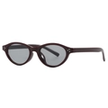 Retro oval sunglasses in dark red finish with three silver dots and grey lenses - Wine Red Frame Light Grey Lenses(C06)
