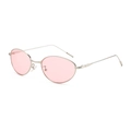 Lunettes de soleil œil de chat Y2K futuristes avec monture argentée et verres roses - Monture Argent Verres Roses