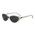Vintage cat eye sunglasses in translucent olive green frame with dark grey lenses - Green Frame Grey Lens (C07)