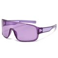 Translucent purple cycling sunglasses with large one-piece lens for outdoor sports - Purple
