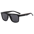 Lunettes de soleil de sport polarisées avec monture carrée noire et détails rouges - Monture Noir Brillant Verres Gris