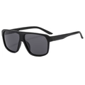 Classic polarized oversized sunglasses with black frame and dark lenses for men and women - Matte Black Frame Gray Lens (C02)