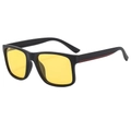 Men's square polarized sunglasses with black frame and yellow lenses for outdoor driving - Matte Black Frame Yellow Lens