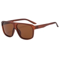 Classic oversized polarized sunglasses with translucent brown frames and tinted lenses - Tea Frame Tea Lenses(C04)