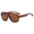 Retro punk aviator sunglasses with amber translucent frames and brown tinted lenses - C04 Tea Box Tea