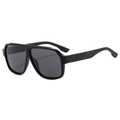 Classic punk pilot flat top sunglasses with black frame and dark grey lenses - C02 Sand Black Frame Gray