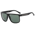 Men's polarized driving sunglasses with matte black square frame and green lenses - Matte Black Frame Green Lens