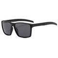 Classic black square frame sports sunglasses with dark grey polarized lenses for outdoors - Sand Black Frame Grey Lens