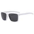 White sports sunglasses with dark polarized lenses for outdoor cycling and casual wear - White Frame Gray Lens