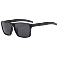 Classic black square frame sports sunglasses with dark lenses for outdoor cycling - Bright Black Frame Grey Lens