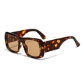 Retro oversized leopard print sunglasses with wide temples and brown lenses - C07 Tortoise Frame Tea Lens