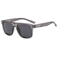 Polarized sports sunglasses featuring a transparent grey frame and dark grey lenses - Translucent Grey Frame Grey Lens