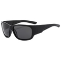 Polarized sports sunglasses in all-black resin frame for outdoor cycling and fishing - Bright Black Frame Grey Lens