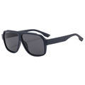 Modern flat top pilot sunglasses with matte dark frames and grey polarized lenses - C03 Dark Blue Frame Gray