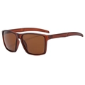 Classic oversized square sports sunglasses with translucent brown frames and lenses - Tea Frame Tea Lens