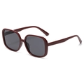 Retro oversized vierkante zonnebril met bordeauxrood montuur en donkere glazen trendy - C03 Wijnrood Grijs