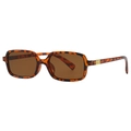 Retro square sunglasses with tortoiseshell frame, tea lenses and golden hinge accents - Tortoise Frame Tea Lens (C02)