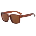 Herren-Polarisations-Sonnenbrille mit mattem braunem Rahmen und teefarbenen Gläsern - Tee Rahmen Tee Gläser