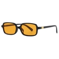 Retro small square sunglasses with classic black frame and vibrant orange lenses - Black Frame Orange Lens (C06)