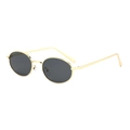 Occhiali da sole ovali cat-eye in metallo dorato vintage con lenti scure sottili - Montatura Oro Lenti Grigie