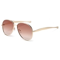 Klassische goldene Pilotenbrille mit braunen Verlaufsgläsern und Metallrahmen - Goldrahmen Verlaufs-Tee