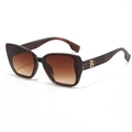 Überdimensional quadratische B-Sonnenbrille mit braunen Verlaufsgläsern und Rahmen - Dunkelbraun (C03)