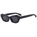 Gafas de sol retro negras geométricas con montura irregular moderna sobre un fondo blanco - Negro