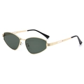 Retro cat-eye metal sunglasses with gold frame and dark green lenses for outdoor fashion - Gold Frame Dark Green Lenses