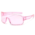 Occhiali da sole sportivi rosa per ciclismo con lenti curve semitrasparenti - Rosa