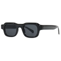 Gafas de sol cuadradas retro con montura gruesa negra y lentes grises oscuros para mujer - Montura Negra Lente Gris