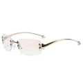 Occhiali da sole a stella senza montatura con lenti sfumate rosa blu e metallo dorato - Montatura Oro Anti-luce Blu